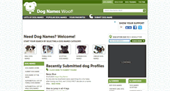 Desktop Screenshot of dognameswoof.com