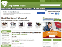 Tablet Screenshot of dognameswoof.com